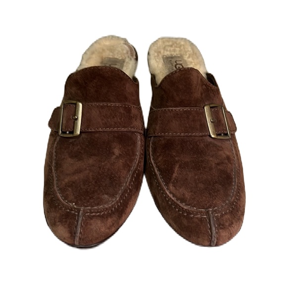 UGG, Brown Color, Heel Out, Belt Buckle Strap, Close Toe Heels, Size 9 - Picture 3 of 15